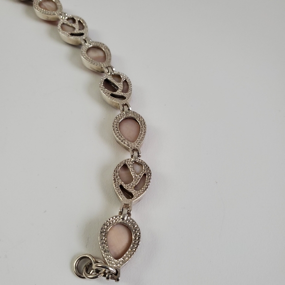 Sterling Silver 925 MOP Tennis Bracelet - Picture 14 of 16